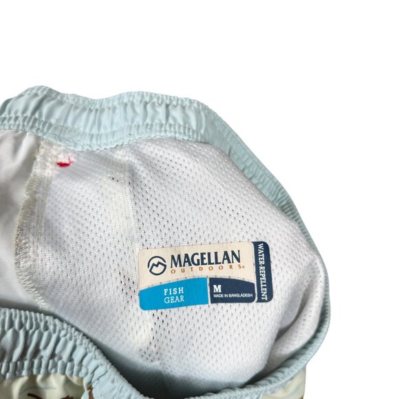 Shiner Magellan Bock Beer Swim Trunks Shorts Mens Medium Blue Print Novelty Fish - Picture 3 of 5